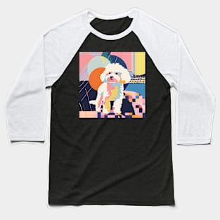 Bichon Frise in 80's Baseball T-Shirt